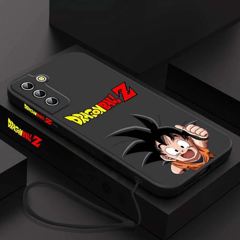 Funda de teléfono con cuerda izquierda líquida, dibujos animados d-dragon Ball Son Goku para Samsung Galaxy S25 S24 S23 S22 S21 S10 FE Plus Ultra 5G - imagen 3