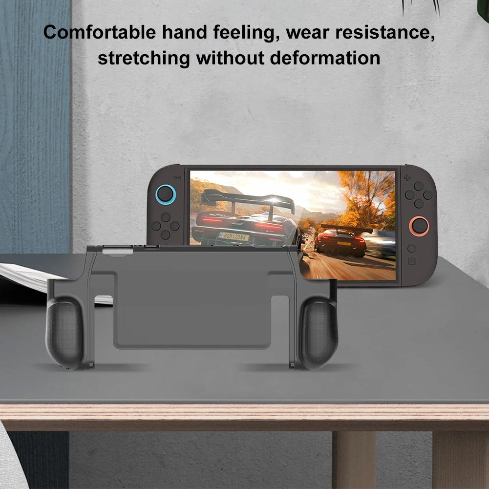 Funda transparente de TPU para Switch 2, funda protectora, carcasa de mano, mango ergonómico, cubierta de agarre con soporte para Nintendo Switch 2 - imagen 3