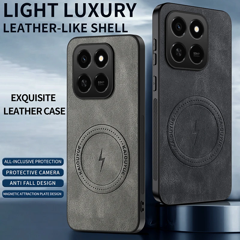 Para Honor 400 Smart 5G funda para Magsafe piel de oveja de lujo cubierta mate magnética para Honor400 Smart X7d 4G parachoques anticaída