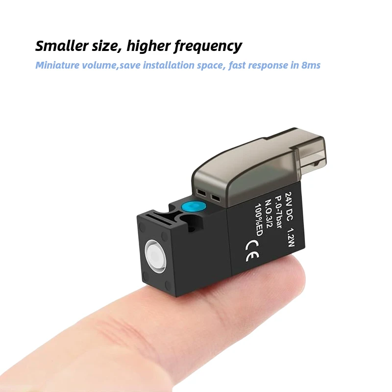 Válvula de control normalmente abierta de 2 posiciones y 3 vías, válvula solenoide miniatura de alta frecuencia, válvula de vacío de 10mm y 30Hz - imagen 3