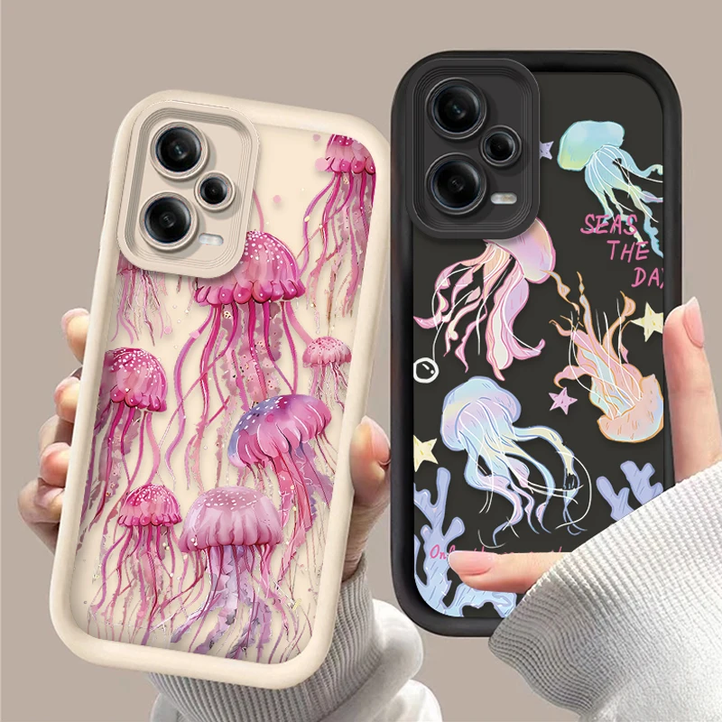 Funda blanda oceánica de medusas coloridas para Xiaomi Redmi Note 11 12 13 Pro Plus 4G 5G 10S 11S 9S 12S 10 9 Redmi 12C 14C 13C A3 12
