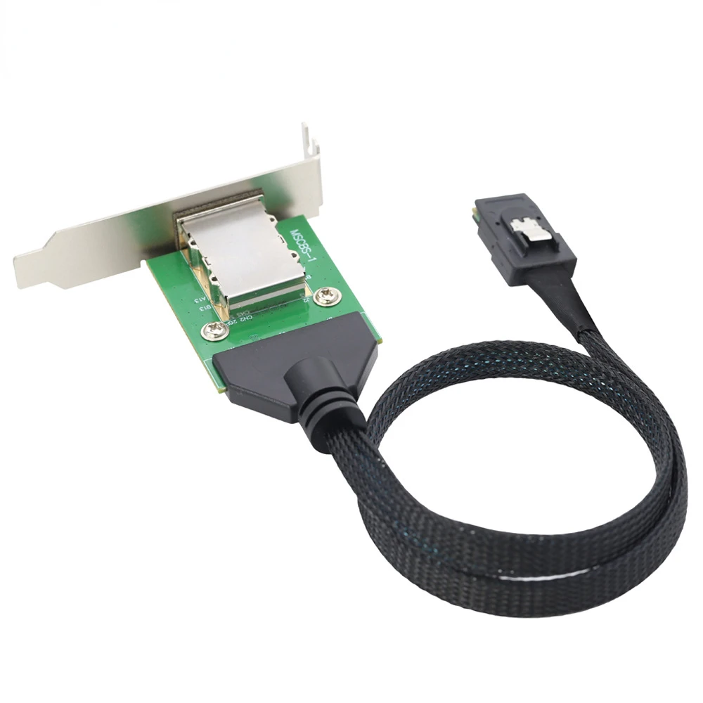 Mini SAS SFF-8087 HD interno a SAS 8088 hembra, soporte de perfil bajo, conectar al disco duro, Cable adaptador - imagen 2