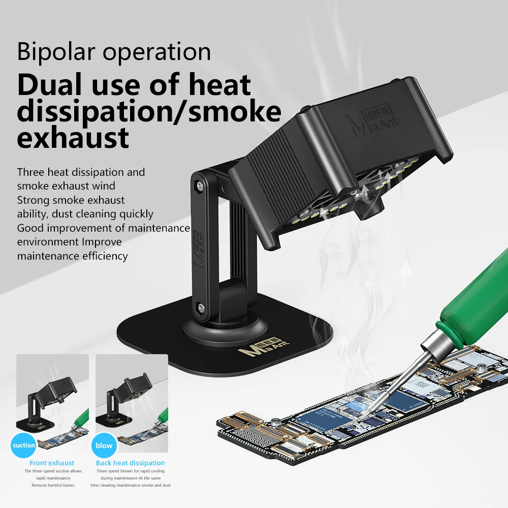 MaAnt-ventilador de lámpara de curado UV recargable multifuncional para reparación de teléfonos móviles, curado UV, limpieza de polvo, refrigeración, herramientas de iluminación LCP - imagen 4