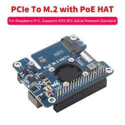 Adaptador PCIe M.2 NVMe para Raspberry Pi 5 con soporte PoE