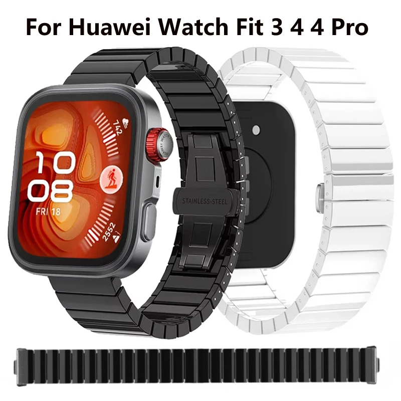 Correa de cerámica de lujo para Huawei Watch Fit 3 Fit 4 4Pro, Correa de reloj para Huawei Watch Fit 4 Pro, pulsera para hombres y mujeres