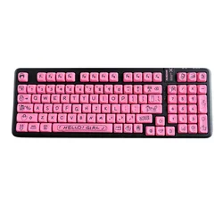 Teclas PBT rosas sublimadas para teclado mecánico, perfil KOA