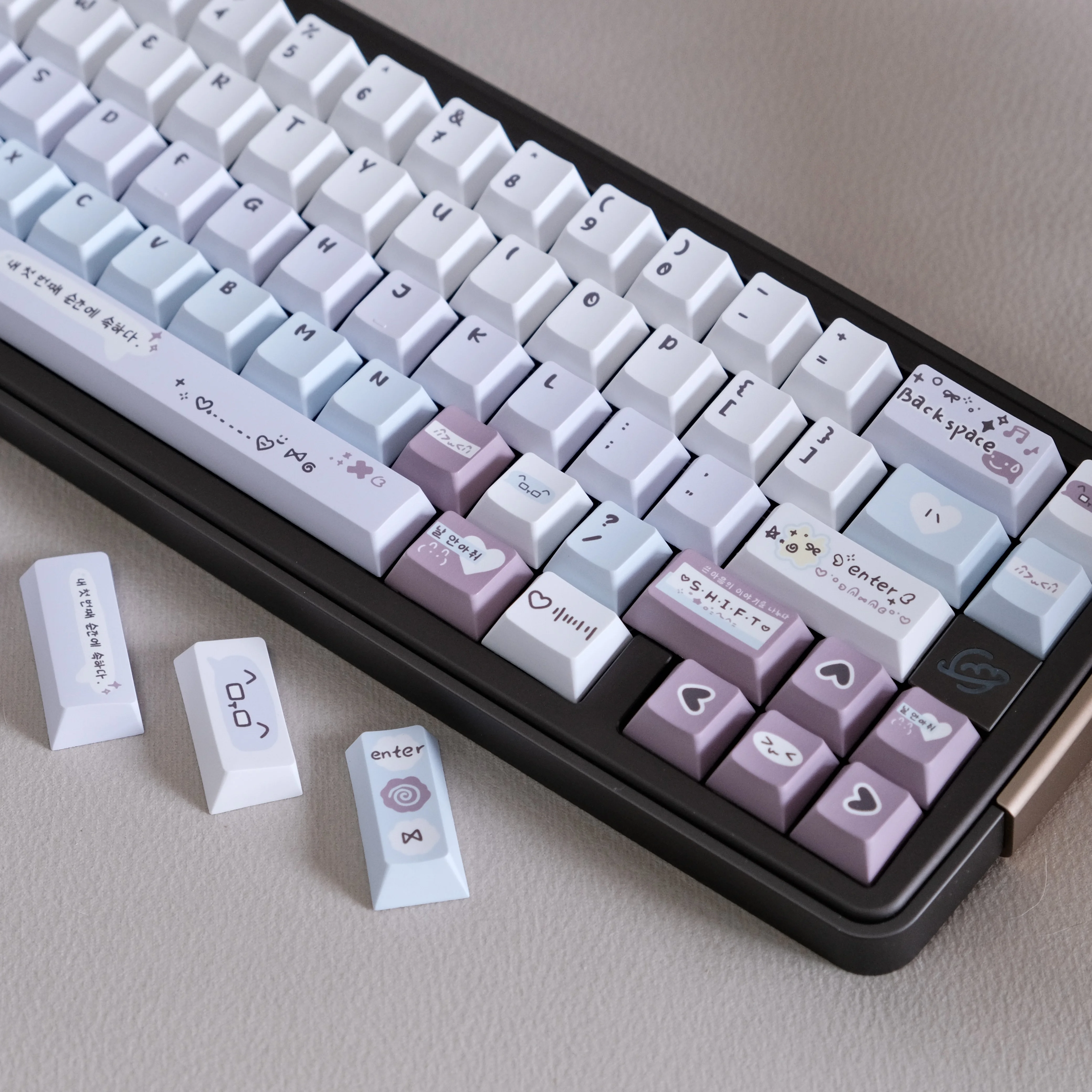 Keycap Collage Theme Cherry Pbt Material Sublimación de cinco caras Keycap Teclado de 132 teclas Aula Keycap - imagen 2