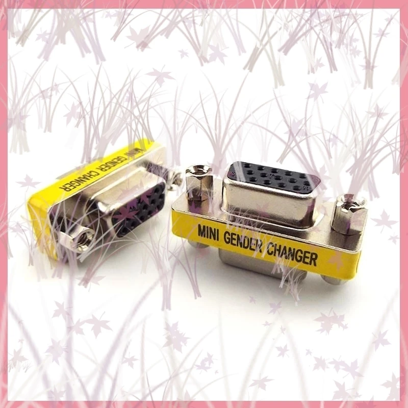 Adaptador cambiador de conector MINI VGA, doble hembra, D-Sub a hembra, 15 pines, para Cable de extensión VGA B6 - imagen 3