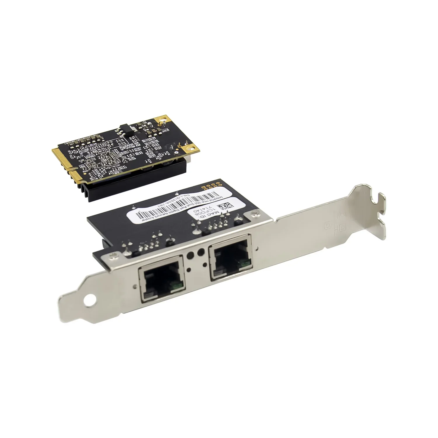 Mini tarjeta de red eléctrica PCIE Gigabit Ethernet mini PCIe 2 puertos 1000M RJ45 tarjeta LAN Chipset INTEL 350AM2 - imagen 3