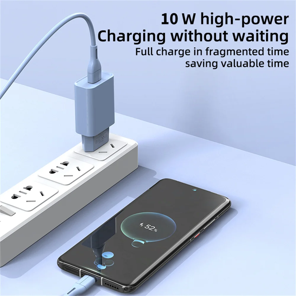 Cargador USB de 10W, adaptador de cargador de teléfono móvil de carga rápida de 5V 2A para iPhone, Samsung, Xiaomi, Huawei, cargador de pared portátil con enchufe UE/EE. UU. - imagen 2