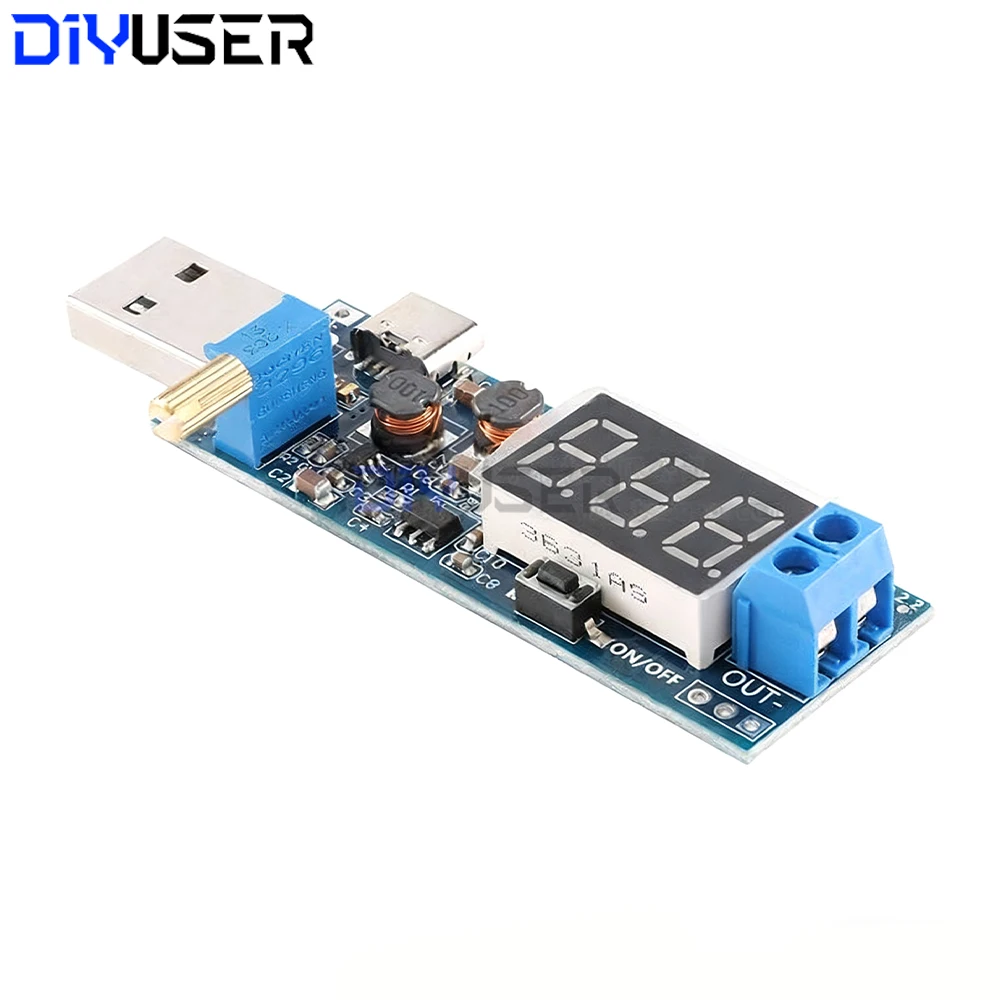 Módulo convertidor Boost Buck ajustable, DC-DC 5V a 3,3 V 12V reductor, amplio voltaje 1,2 V-24V para electrónica Arduino DIY