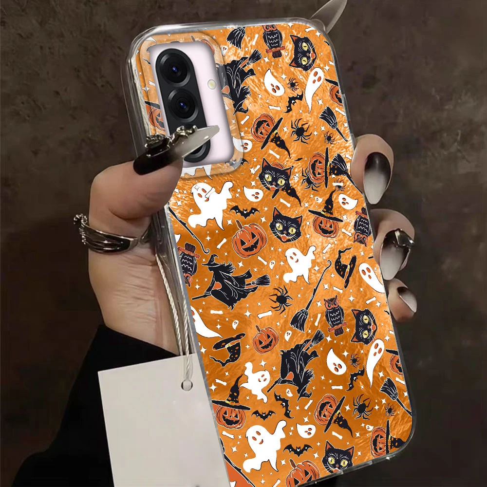 Funda de teléfono de Halloween para Samsung Galaxy A56 A07 A17 A55 A36 A26 A16 A53 A06 A14 A24 A34 A54 A15 A12 funda con bonito diseño de calabaza - imagen 2