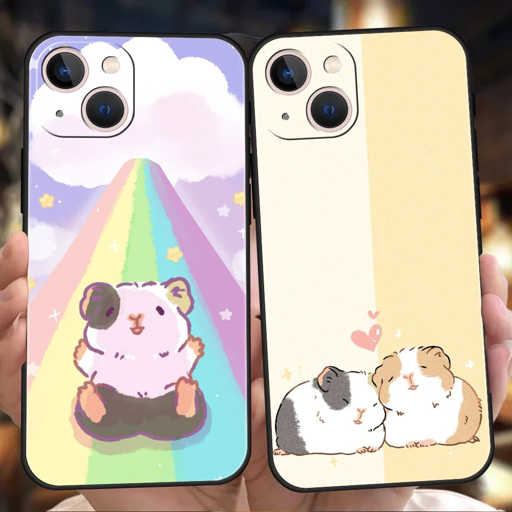 Funda de teléfono de lujo para iPhone 17 Air 16E 16 11 15 14 Pro MAX 12 13 7 8 Plus X XR XS SE 2022 cubierta Animal conejillo de indias Cavy lindo