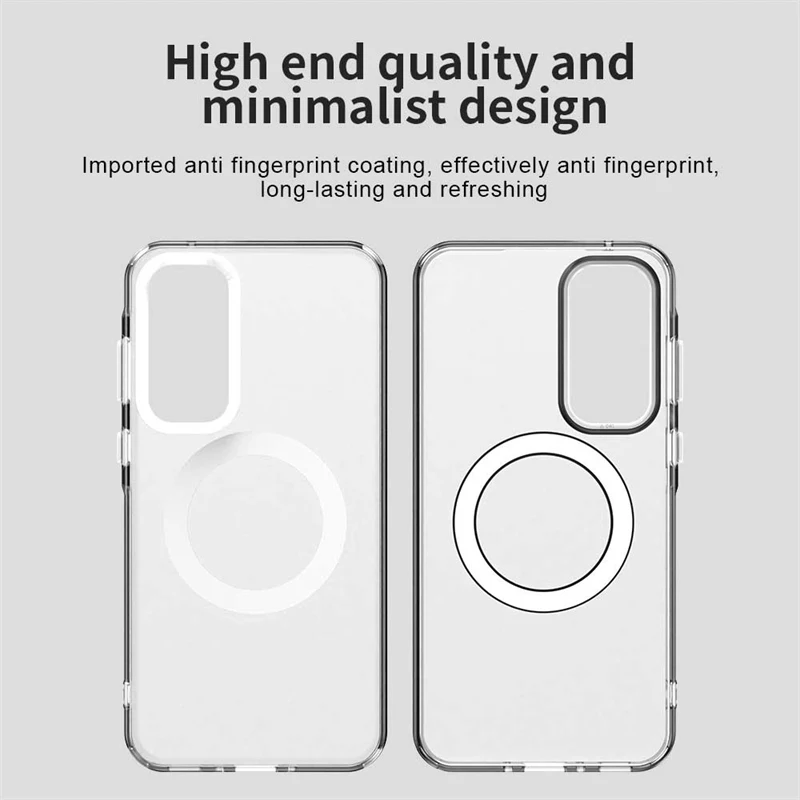Funda de teléfono mate magnética para Samsung Galaxy A55 5G, Funda trasera con carga inalámbrica para Samsung A15 A25, sensación de piel, Funda чехол - imagen 4