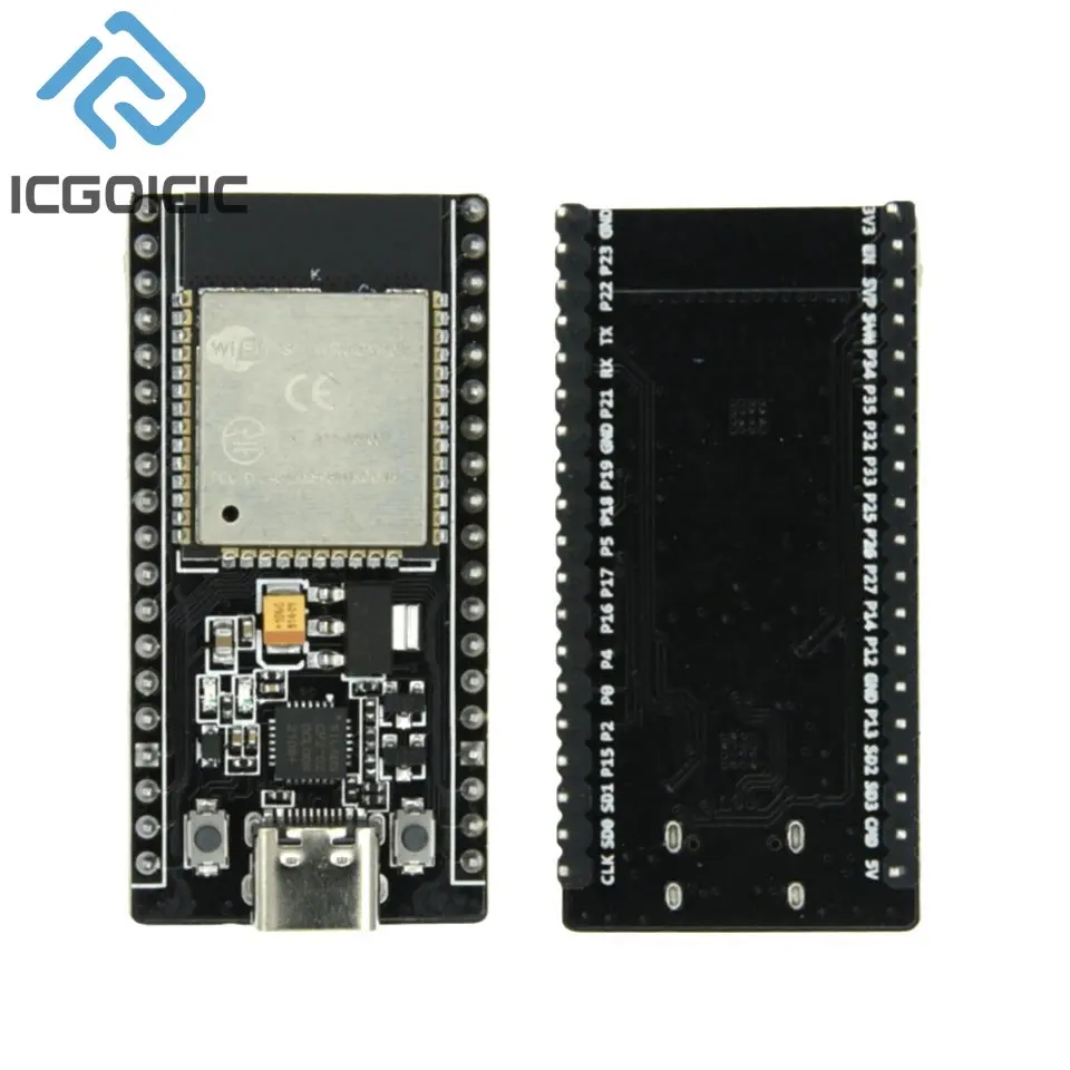 Placa de expansión de TYPE-C de doble núcleo, placa de expansión de ESP32-DevKitC-32, ESP32, ESP-WROOM-32, USB, CH340C, CP2102, WiFi + Bluetooth