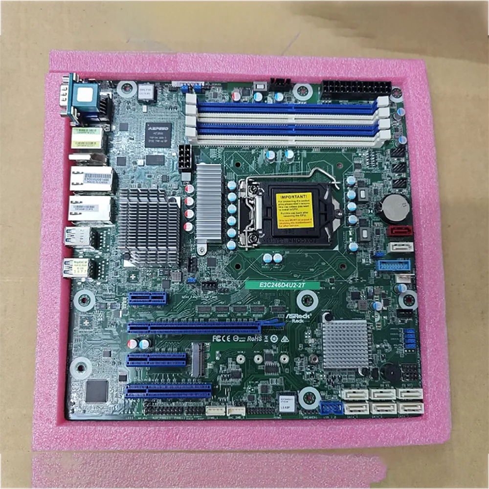 Para placa base de estación de trabajo ASRock Rack E3C246D4U2-2T con tarjeta de red Dual X550 10GbE compatible con E-2200 - imagen 5