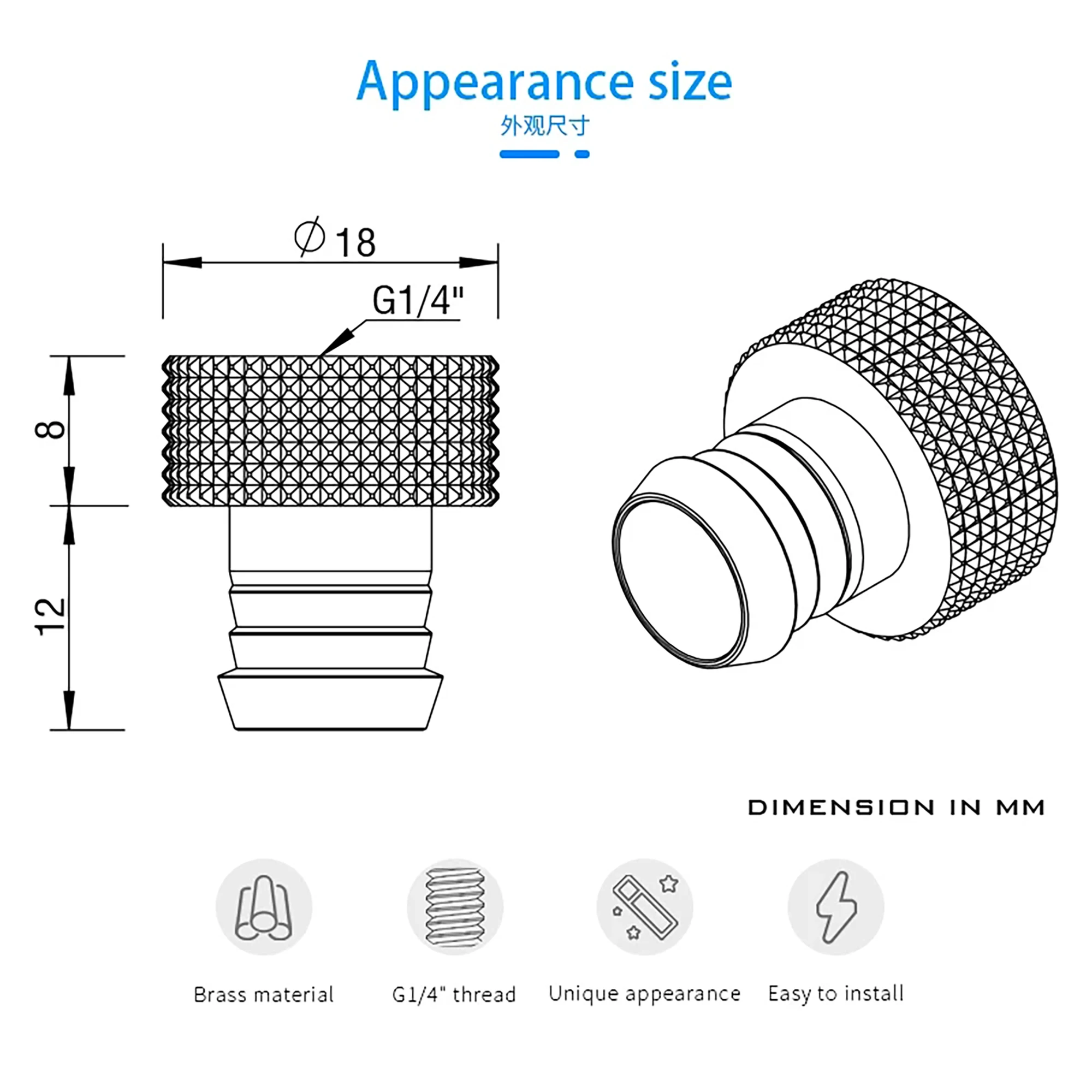 Barrowch-Conector de tubo suave para manguera, accesorios de Pagoda de 3/8 ", púa con rosca hembra para diámetro interior de 9,5mm-10mm, 2 piezas, G1/4" - imagen 5