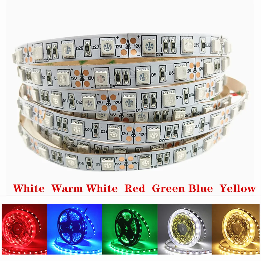 Tira de luces LED RGB de 5v 5050, lámpara de cinta Flexible impermeable 50cm 1m 2m 3m 4m 5m con enchufe de 4 pines PCB blanco/negro para decoración del hogar - imagen 2