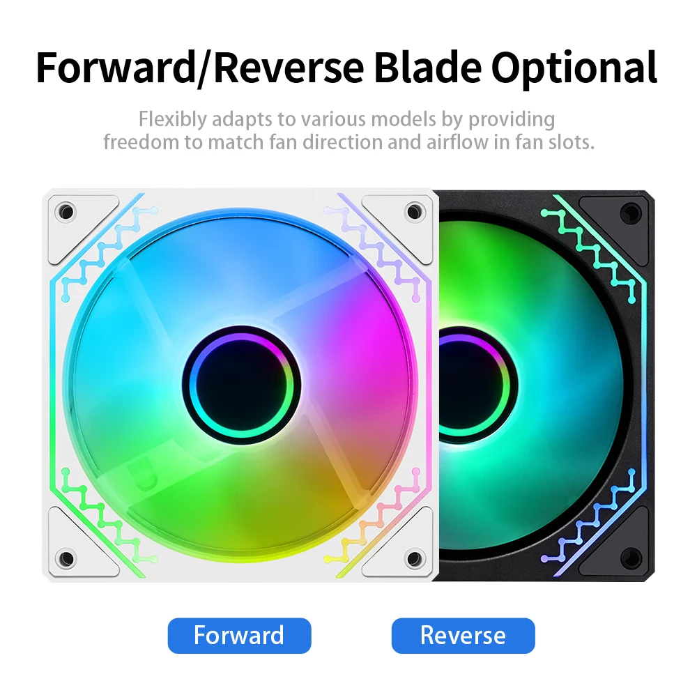 Aigo AIR12S Ventilador con cubierta PC Gamer ordenador 120mm RGB ventiladores PWM Enfriador de agua CPU Ventilador de refrigeración 3pin5v espacio ilimitado Argb Ventilador - imagen 5
