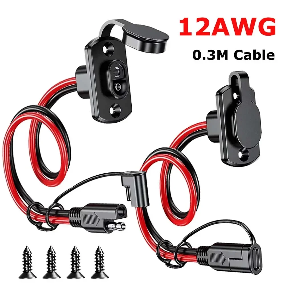 1/2 juegos de arnés de conector rápido SAE adaptador SAE enchufe macho a Cable de enchufe hembra 12AWG Cable de extensión SAE impermeable para cargador