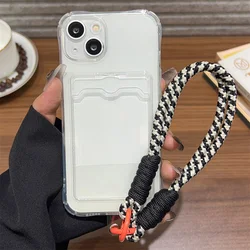 Funda Samsung Ultra transparente con cordón, lujo anticaídas