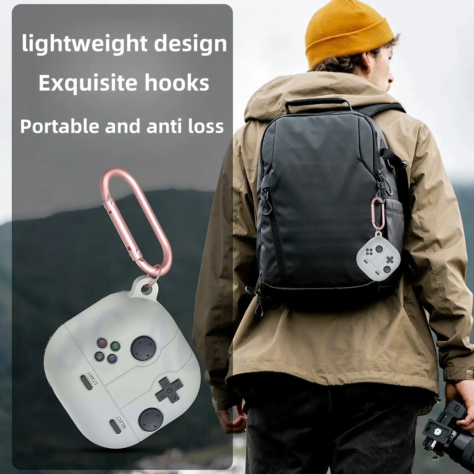 Funda de silicona a prueba de golpes para Samsung Galaxy Buds FE Buds 2 Pro Live, accesorios para auriculares, funda con gancho, Capa Fundas - imagen 5