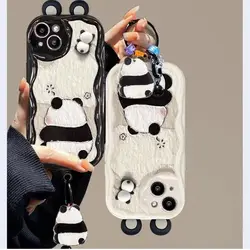 Funda Móvil Realme y OPPO – Panda 3D con Orejas y Colgante