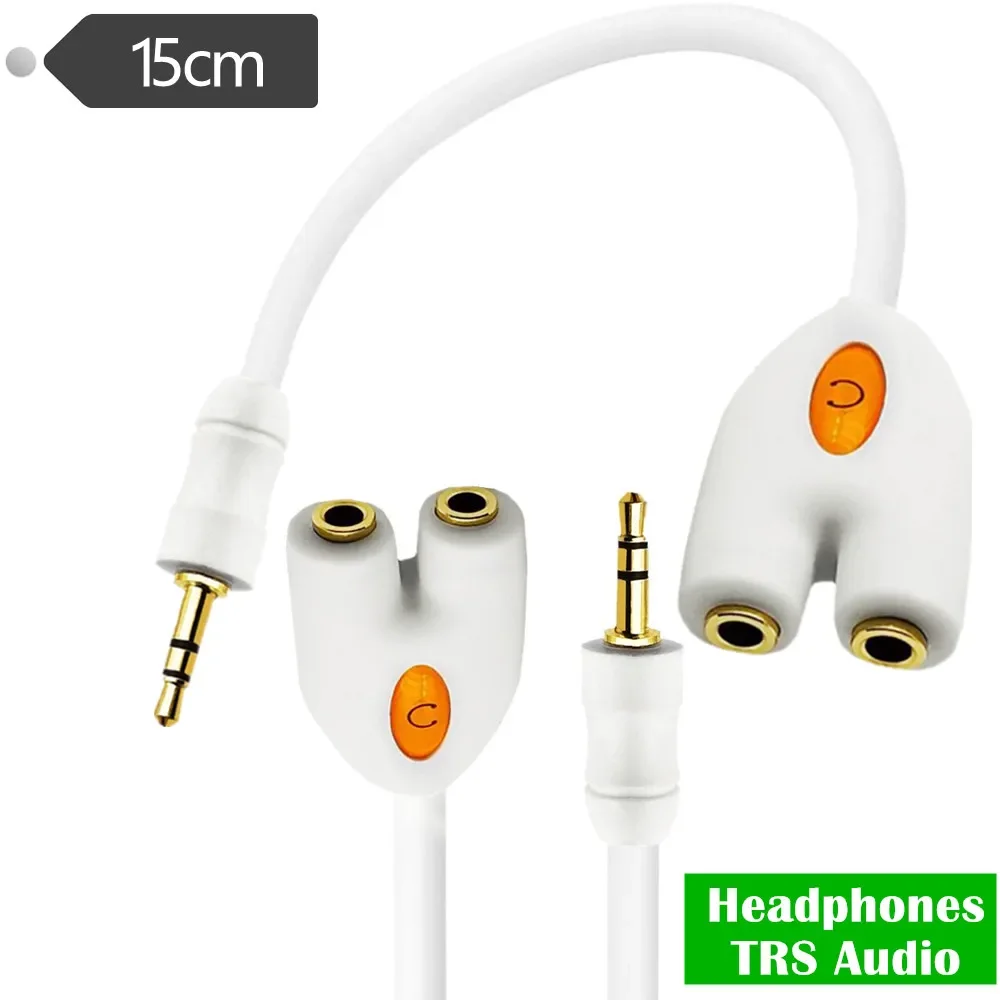 Divisor de auriculares 3,5 mm Audio Estéreo Y Cable de extensión divisor Macho a Hembra Adaptador de conector de auriculares dual - imagen 3