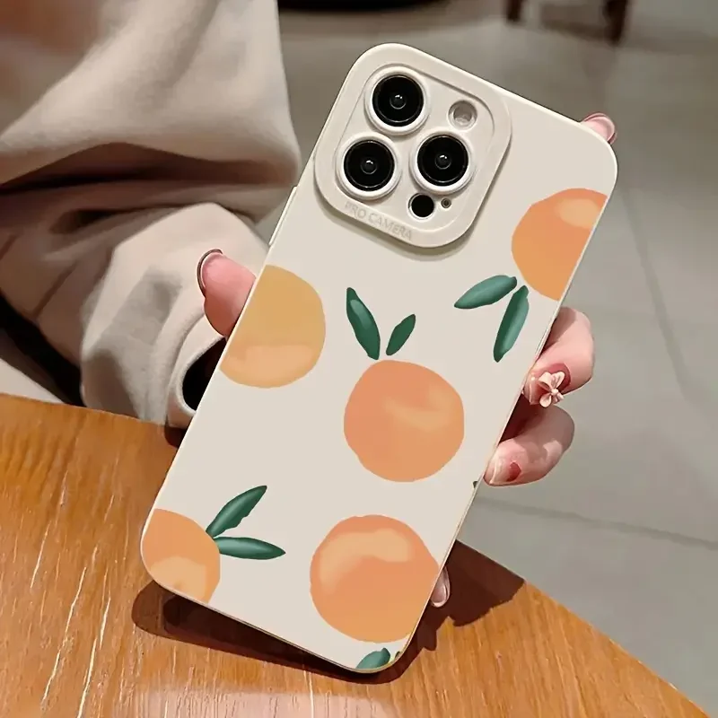 Funda gráfica de fruta naranja vibratoria para iPhone 11, 12, 13, 14, 15 Pro Max XS XR X 7 8 Plus SE 2020, funda de silicona Tpu suave a prueba de golpes - imagen 3