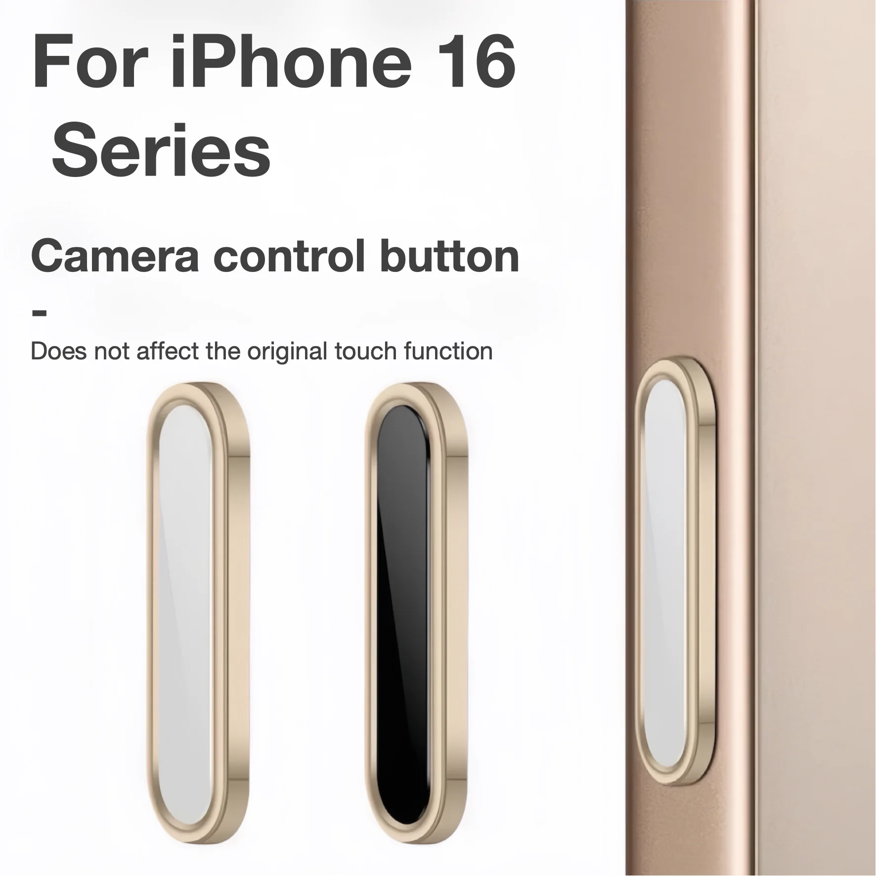 Para Apple iPhone 16 Pro Max Plus cámara acceso directo protección de llave pegatina protectora de aleación, sensible al tacto, película protectora - imagen 2