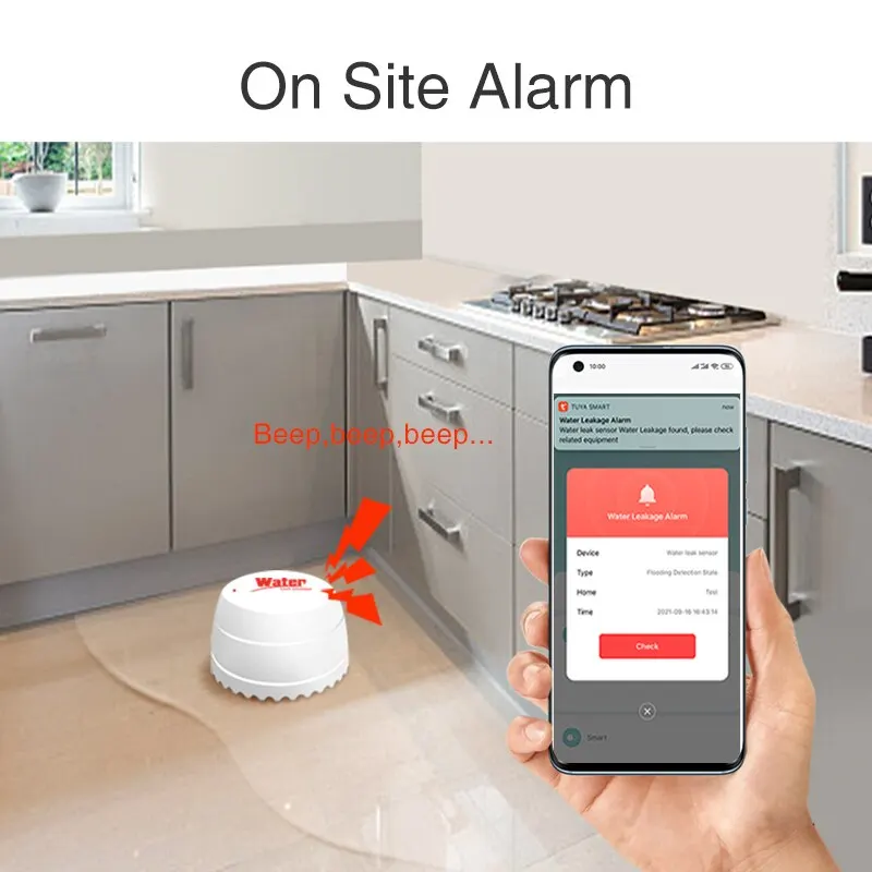 TUYA Zigbee Detector de Fugas Agua – Sensor Inundación Smart Life - imagen 3