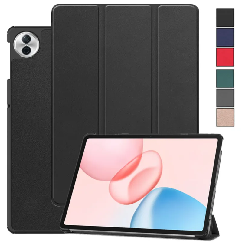 Funda plegable delgada de cuero PU con tapa para tableta Honor Pad 10 12,1 pulgadas 2025, Funda trasera de plástico duro, Funda Coque