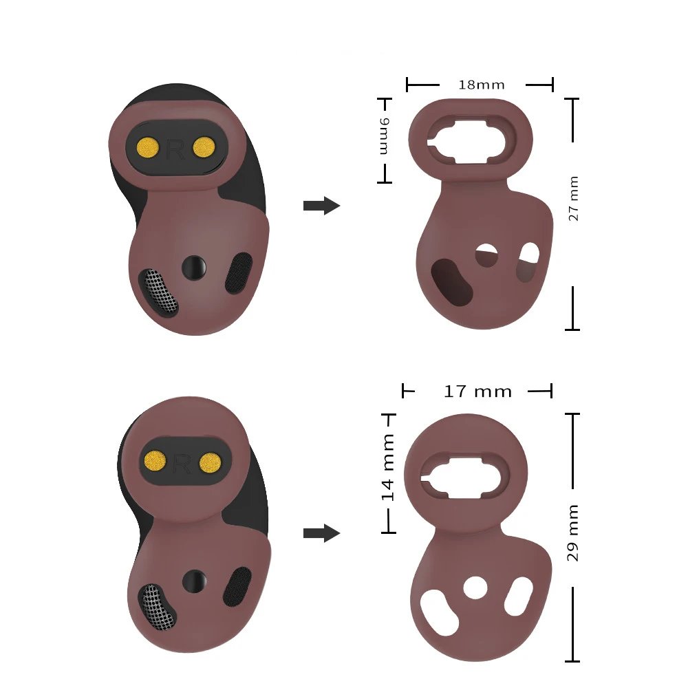 Fundas para los oídos, funda de silicona para Samsung Galaxy Buds Live, almohadillas para los oídos, almohadillas para los oídos, almohadillas para los oídos, gorros intrauditivos Bluetooth, 8 par/set - imagen 2