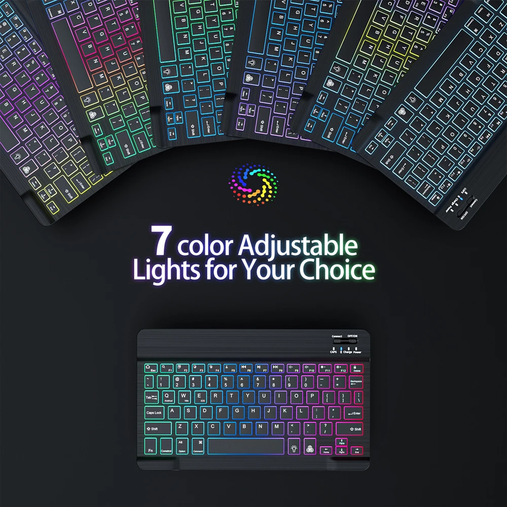 Mini teclado inalámbrico Bluetooth, ratón para IOS, Android, Windows, tableta para iPad Air Mini Pro, teclado español ruso - imagen 5