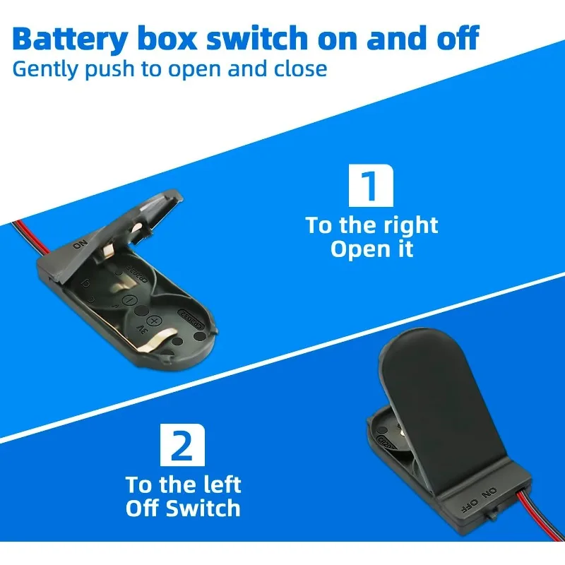 20 piezas ranura única CR2032 CR 2032 botón pila de moneda funda, soporte con interruptor de encendido y apagado cables cable caja de batería de 3V - imagen 5