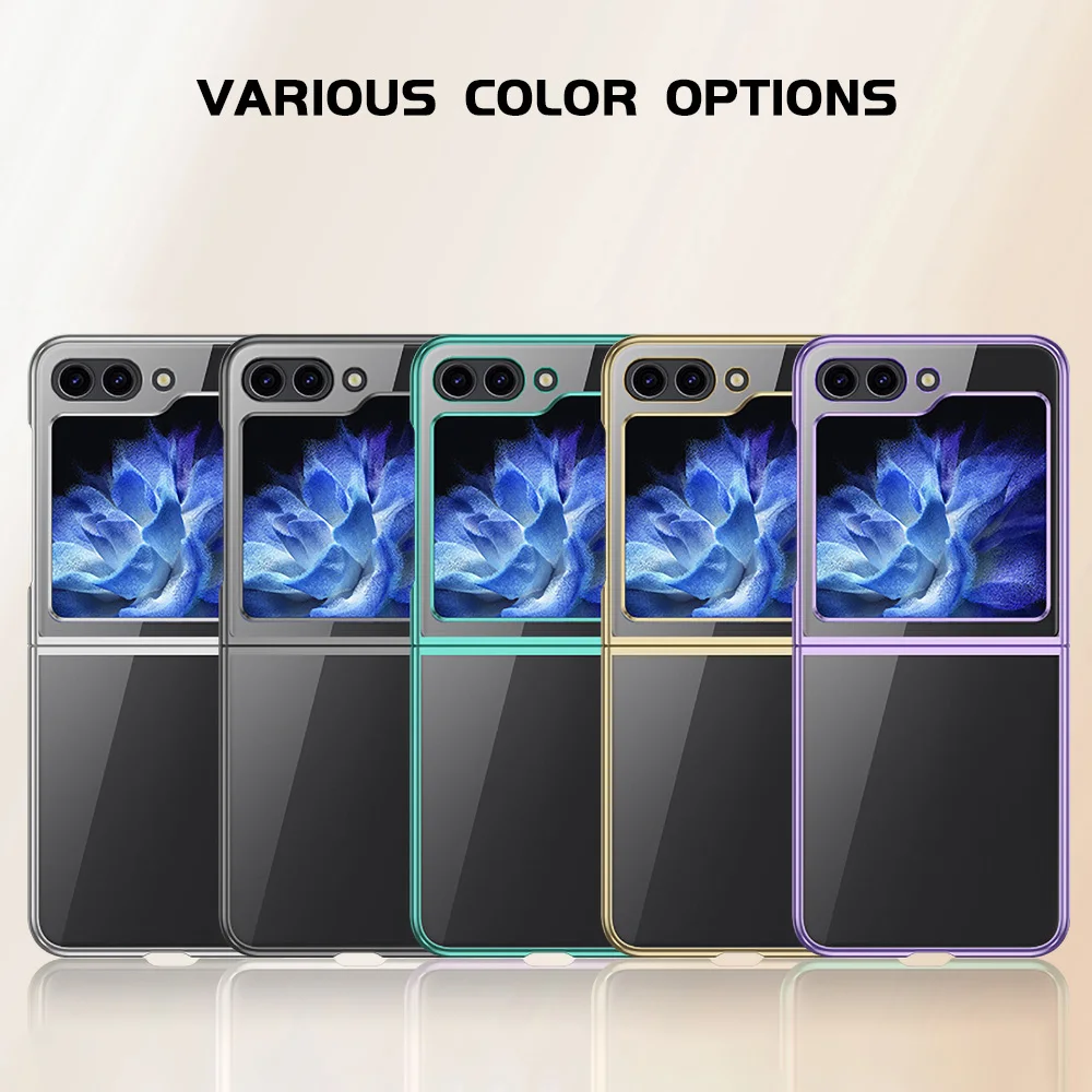 Funda de teléfono galvanizada para Samsung Galaxy Z Flip 6 5 4 3 Flip6 ZFlip flip4 Flip5 Funda de plástico duro a prueba de golpes Carcasa - imagen 3