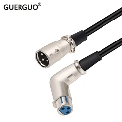 GuerGuo Cable XLR 3 Pines Hembra-Macho Ángulo Recto