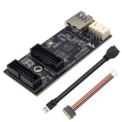 Cable Extensión USB 3.0 19 Pines – Divisor Doble Conector