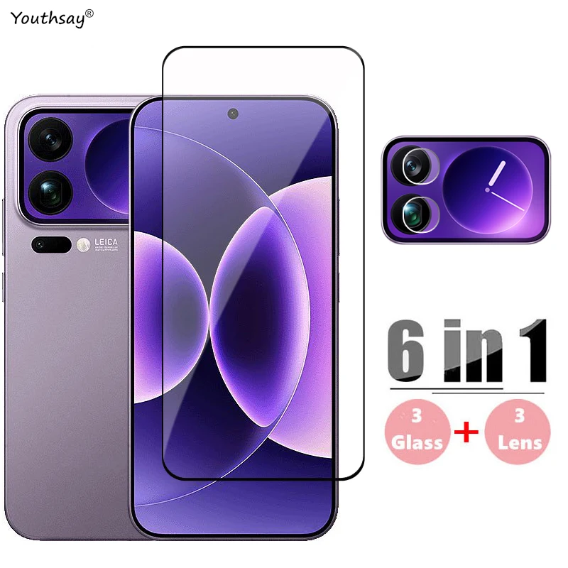 Vidrio de cubierta completa 6 en 1 para Xiaomi 17 Pro Max, vidrio templado Xiaomi 17 Pro Max, Protector de pantalla, película de lente de teléfono Xiaomi 17 Pro Max - imagen 2