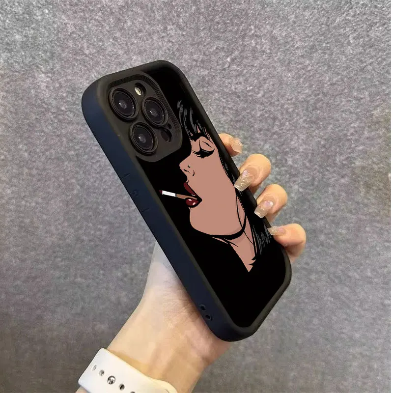 Funda de teléfono negra suave a prueba de golpes para Apple iPhone, modelos 16, 15, 14, 13, 12, 11 Pro Max, XS, XR, X Max, 8, 7 Plus, SE, 2022 - imagen 4