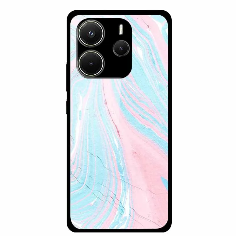 Para Xiaomi Redmi Note 14 4G 5G Global funda trasera de vidrio templado para Redmi Note14 fundas de teléfono mármol Mica pintado funda dura - imagen 3
