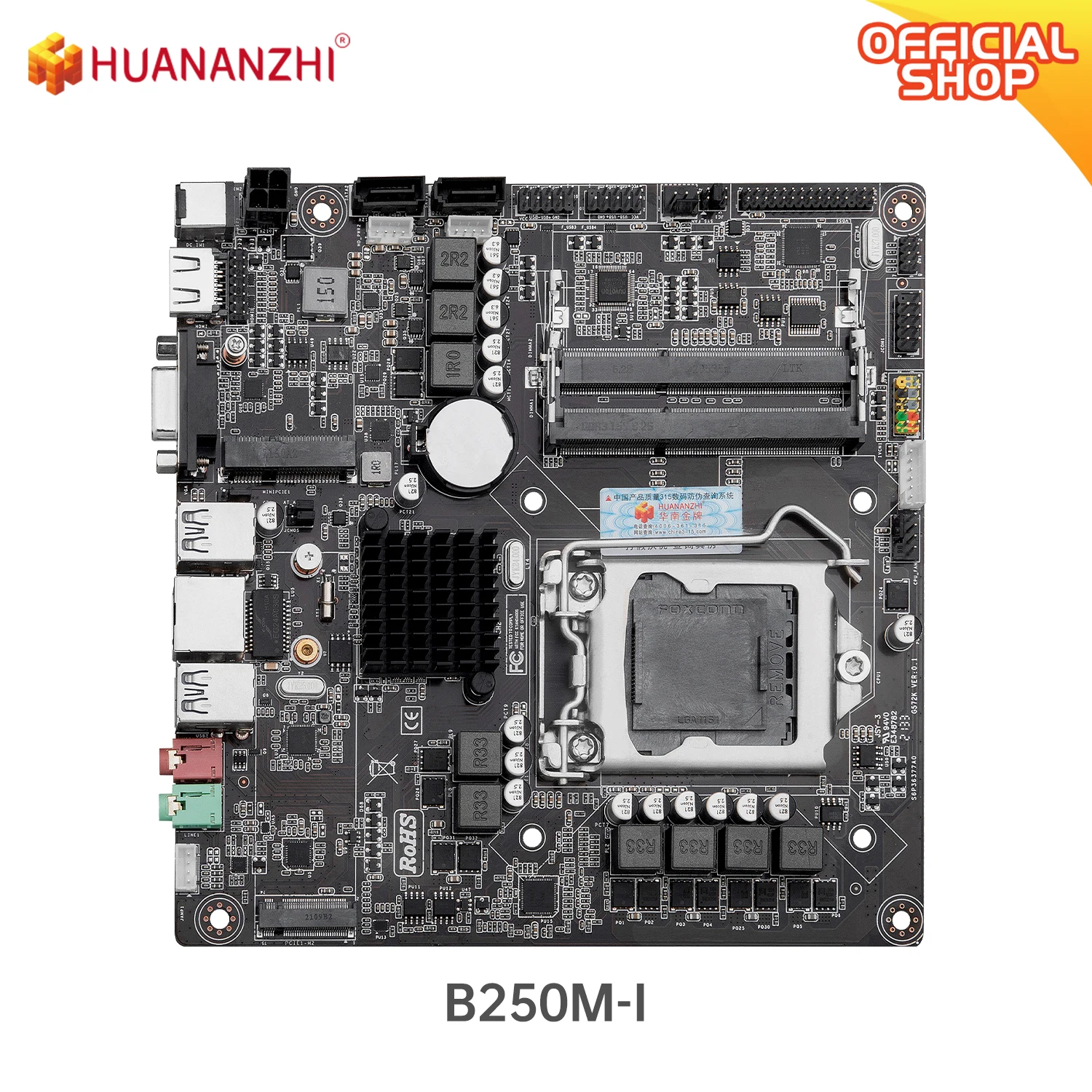 HUANANZHI-placa base B250M I ITX, Intel LGA 1151, compatible con 6/7/8/9 generación DDR3 1866 1600 1333 M.2 SATA3.0 USB3.0 VGA