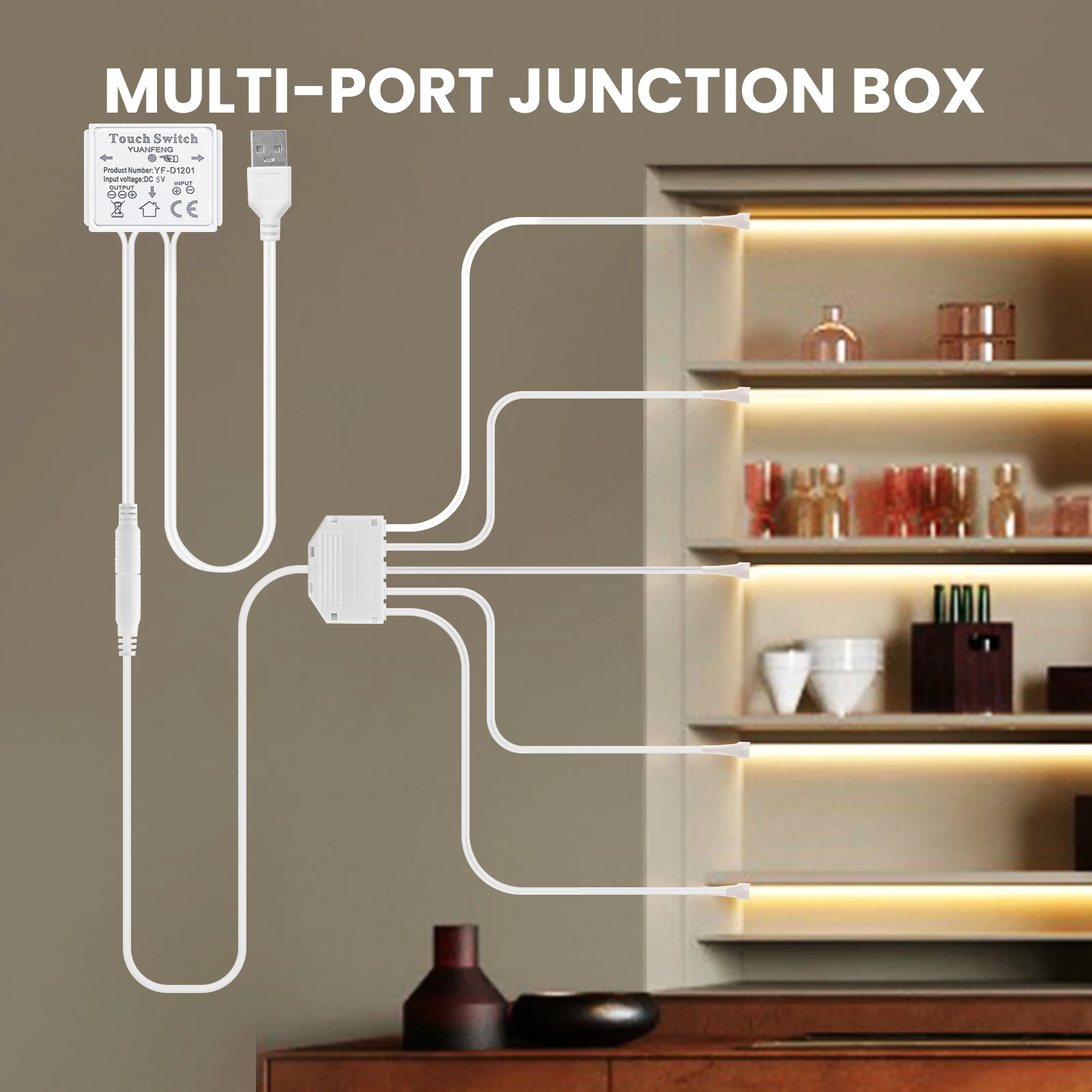 Lámpara de retroiluminación LED regulable para espejo de maquillaje, tira COB USB de 5V, superbrillante, 320LED/m, para tocador de baño, con Interruptor táctil - imagen 4