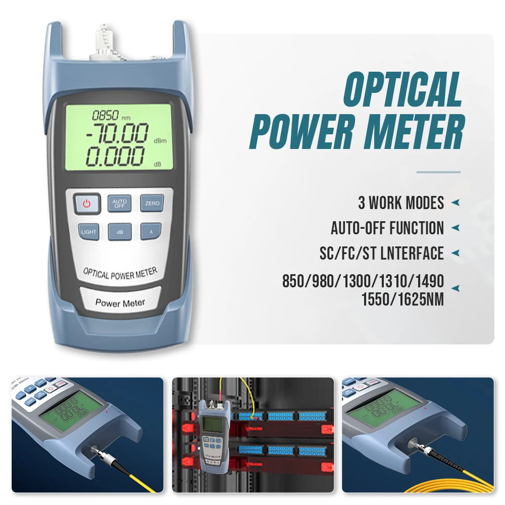 AMPCOM FTTH Kit de herramientas de fibra óptica con cuchilla de fibra FC-6S localizador Visual de fallos medidor de potencia óptica herramienta de pelado de fibra - imagen 2