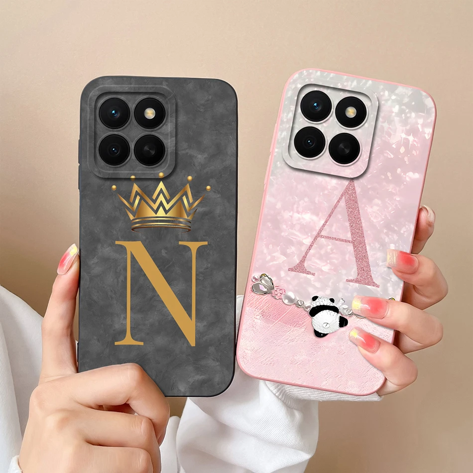 Funda para Honor X8C 4G textura ondulada letras protección completa carcasa de teléfono de silicona suave para Honor X8 C HonorX8C funda trasera regalo - imagen 2