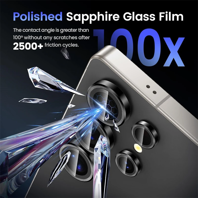 Metal Individual Ring Camera Lens Protector for Samsung Galaxy S24 Ultra S23 Plus S25 Edge S25edge Tempered Glass Full Cover - imagen 5