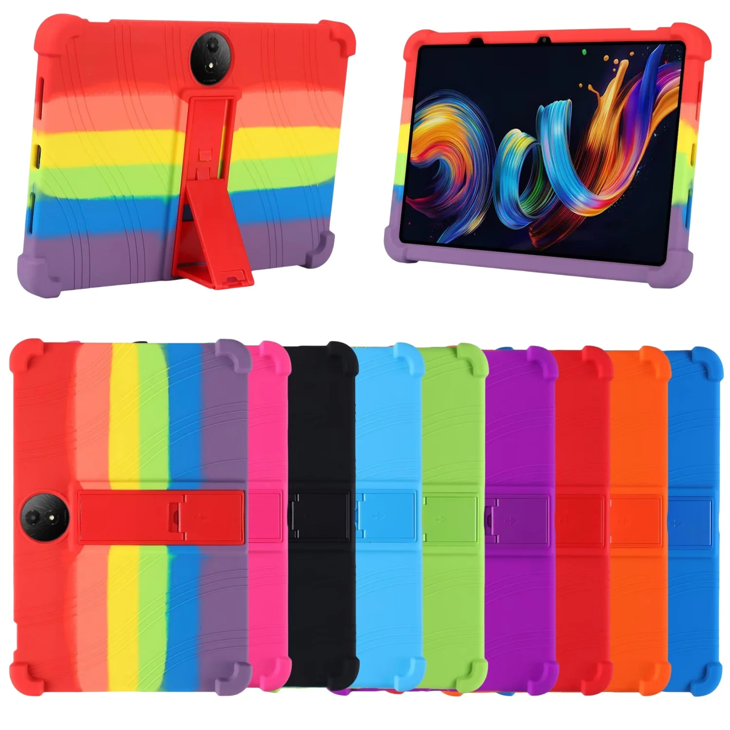Funda para niños para tableta TCL NXTPAPER 11 Plus, carcasa protectora de silicona suave de 11,5 pulgadas de cuerpo completo a prueba de golpes con soporte - imagen 3