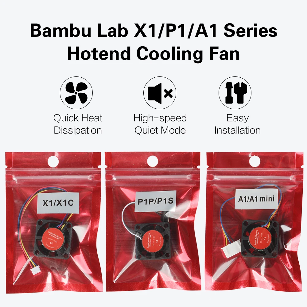 Para Bambu Lab P1 Hotend ventilador 2510 5V ventilador de refrigeración compatible con BambuLab ventilador de refrigeración de extremo caliente para X1C A1/A1mini P1P/P1S Accesorios - imagen 3
