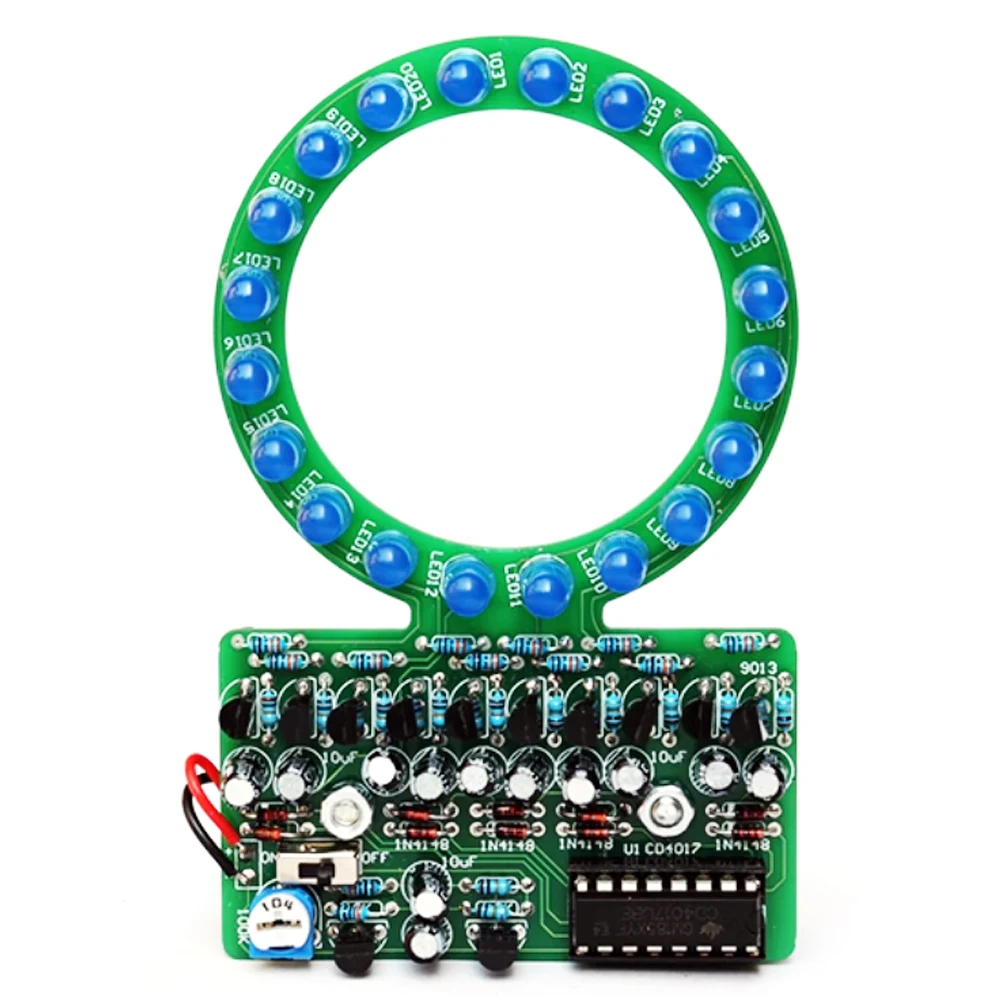 Anillo electrónico DIY, Kit de fabricación de luces LED de agua corriente, juego de aprendizaje de soldadura DIY con cuentas de lámpara degradadas de agua corriente - imagen 3