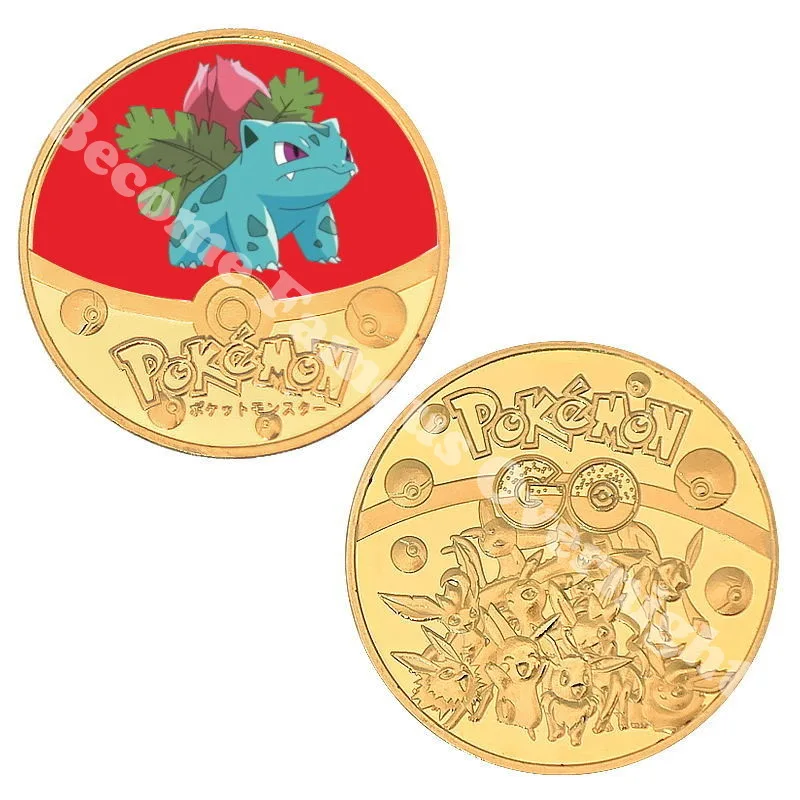 Pokemon Anime chapado en oro juego de monedas de oro moneda conmemorativa Pikachu Mewtwo Charizard colección de juegos de monedas de oro regalo para niños - imagen 3